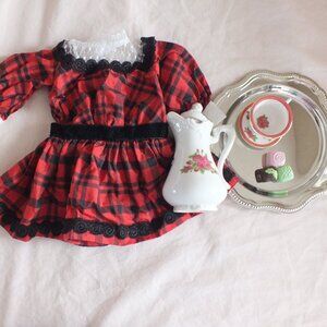 American Girl Doll Samantha Tea Set and Dress